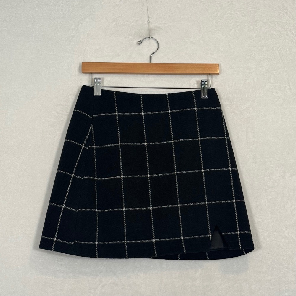 Chicwish Black Grid Print Mini Skirt Small